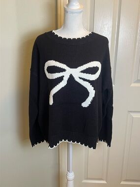 CATO Bow Graphic Sweater
